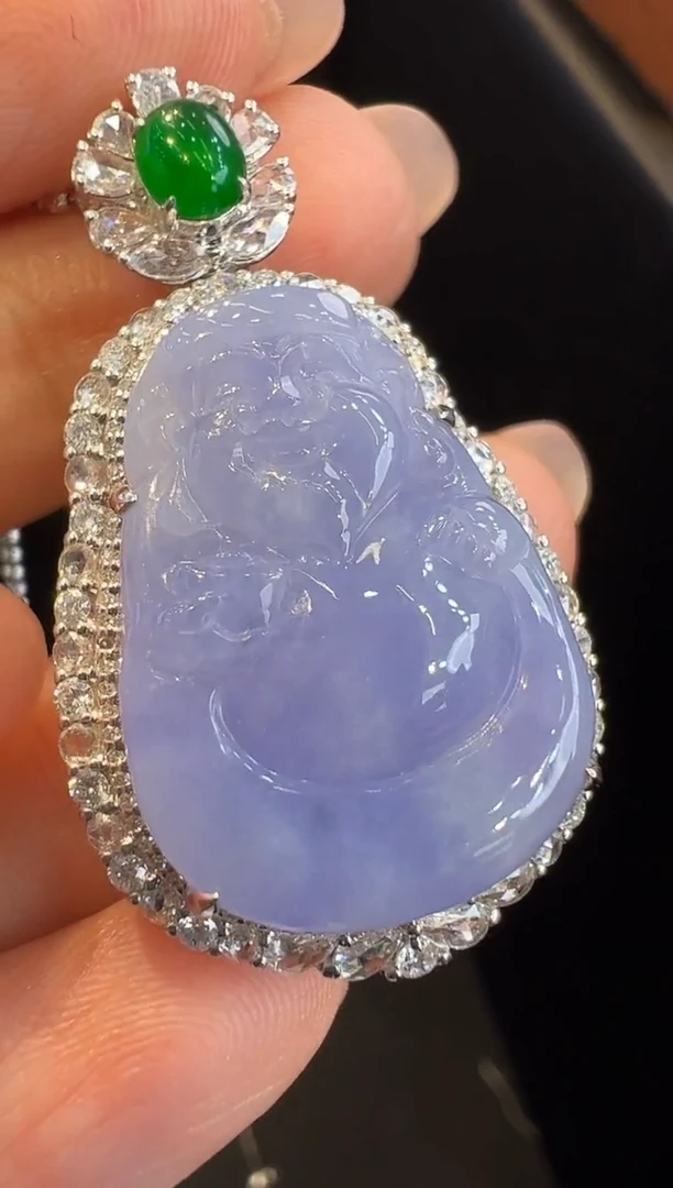 吊坠(不含链)18K金镶嵌翡翠吊坠