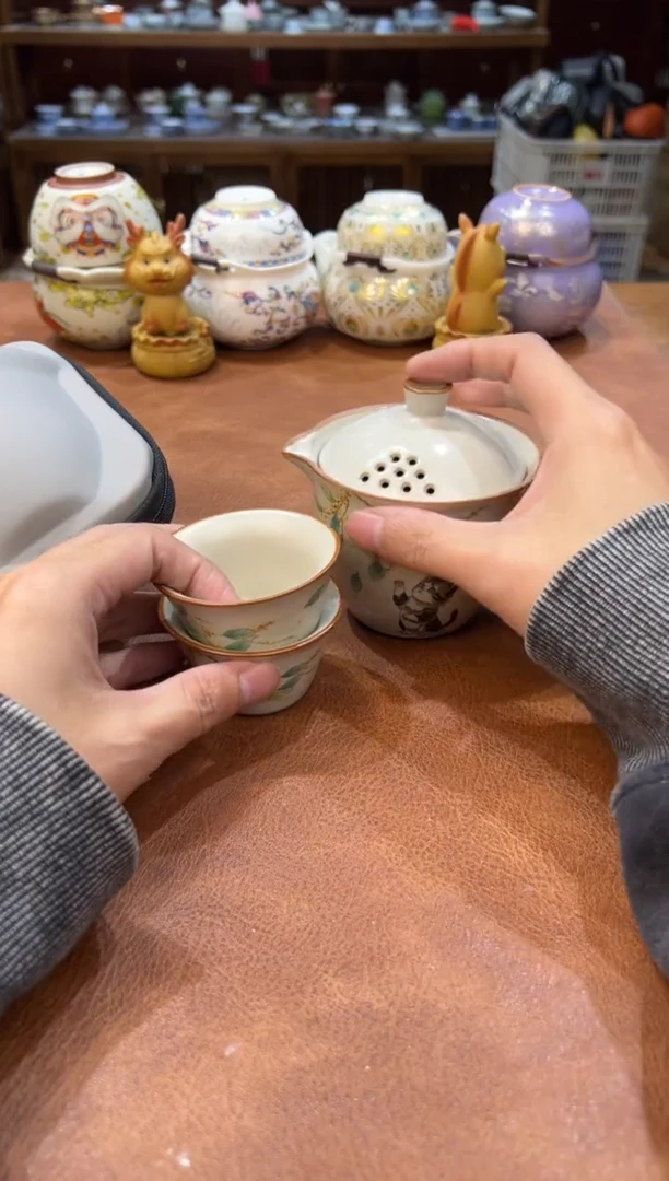 真的很便宜会开片的旅行茶具