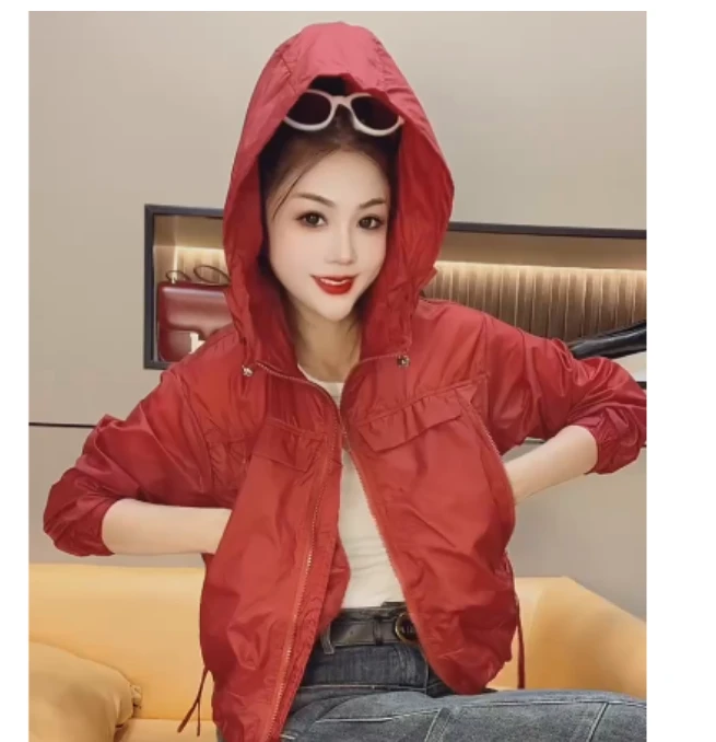 2025夏季新款网红同款洋气韩版潮流设计感连帽外套时尚甜-to