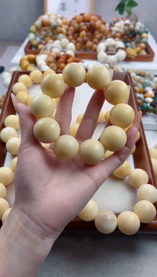 【闪购商品】菩提根/象牙果手串干磨圆珠24mm瑕疵不补c70