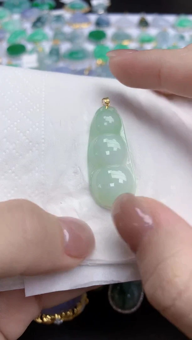 【闪购商品】翡翠颈饰18K金镶嵌天然缅甸翡翠A货