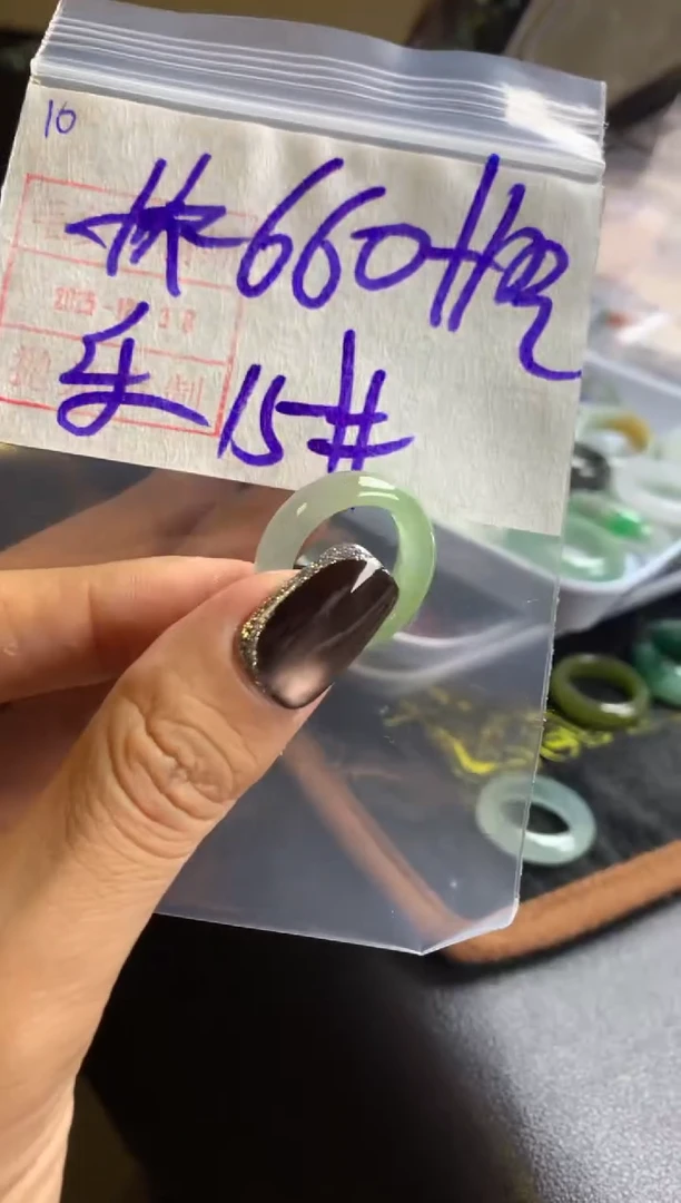 未镶嵌定制翡翠快****鲤10戒圈15*670元毛货需精抛光发