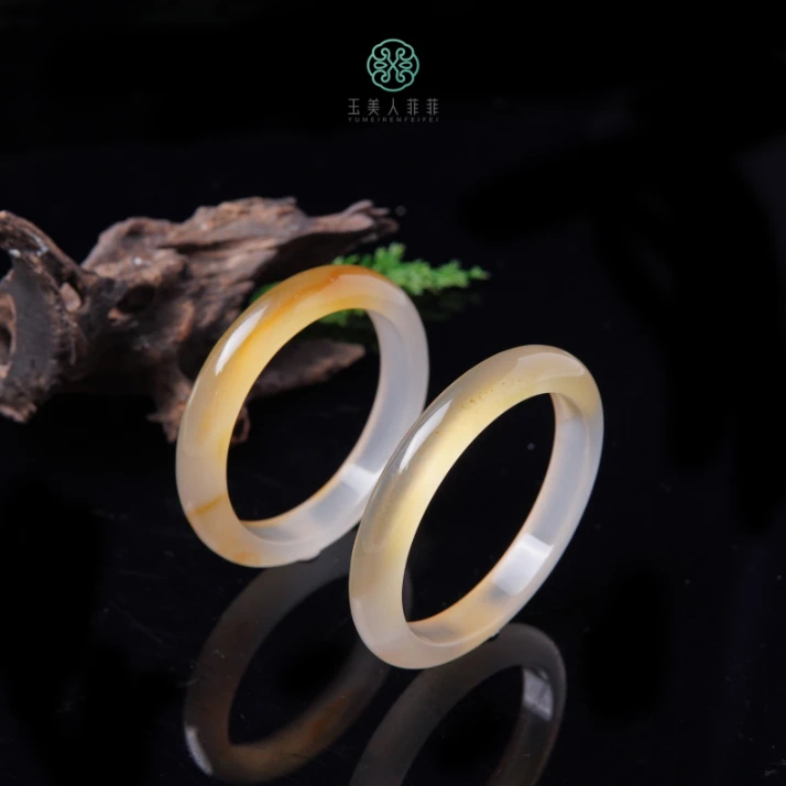 石惑珠宝%玛瑙手镯-黄玛瑙宽条-多样性发一