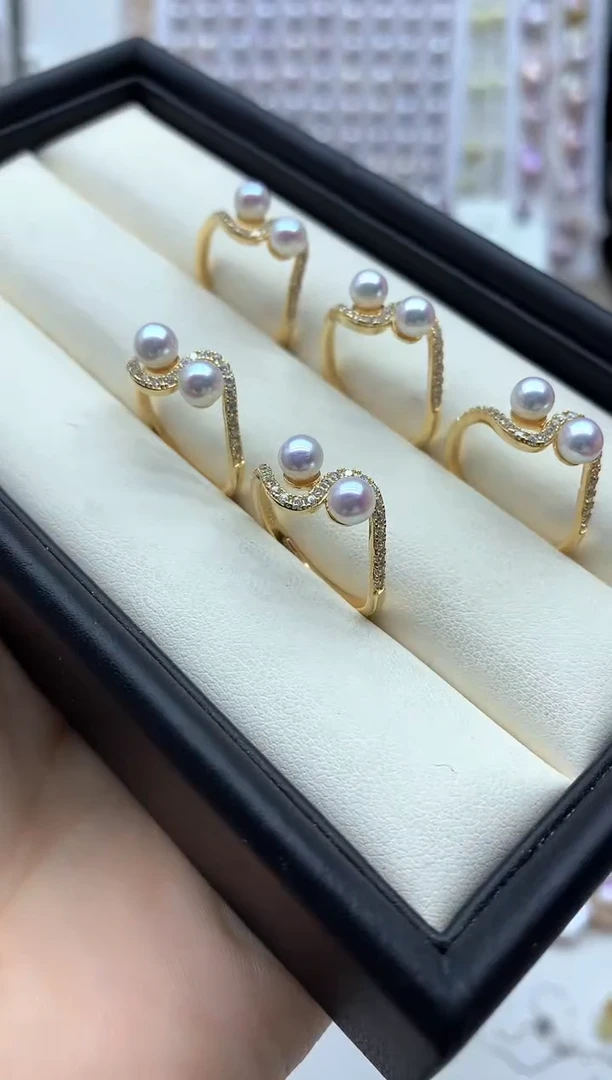 戒指银S925镶嵌淡水珍珠多样性发其一