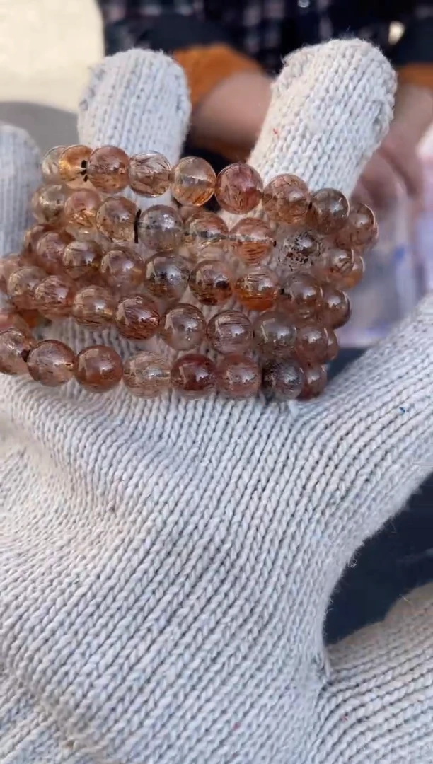 【闪购商品】水晶手串卡9mm+未镶嵌天然黑金超七手串多样性发一