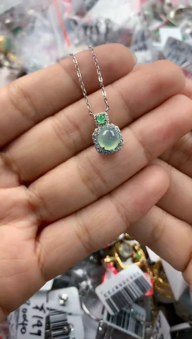 银S925镶嵌戒指翡翠333              10