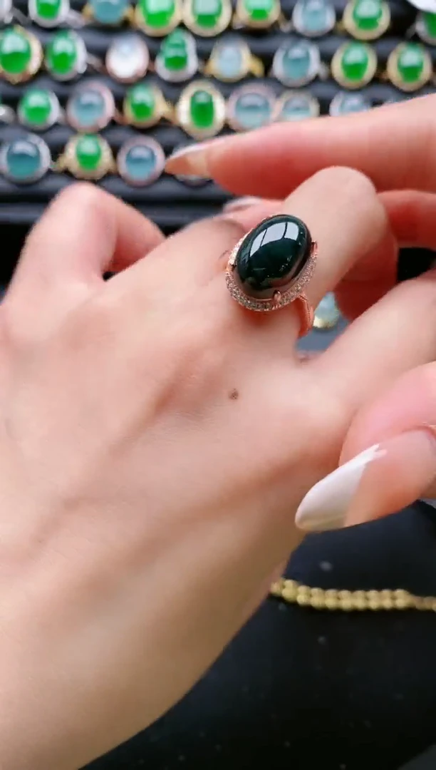 【闪购商品】翡翠戒指银S925镶嵌111111