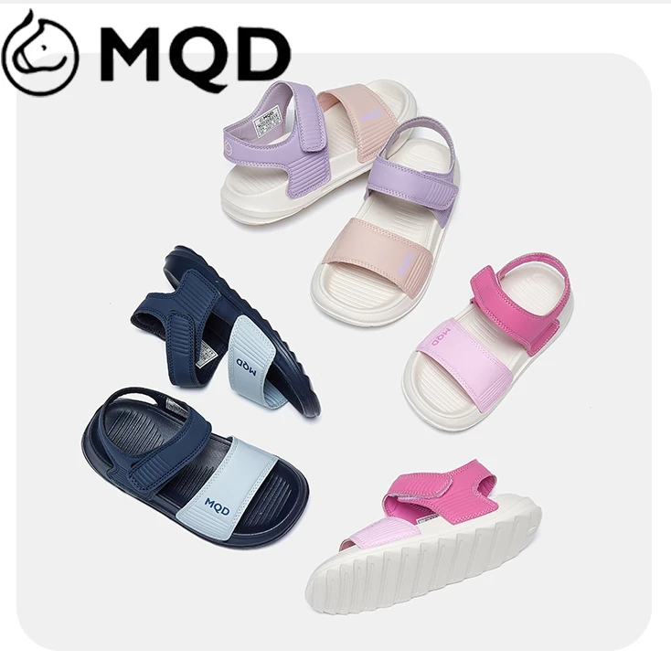 MQD马骑顿夏季儿童女童凉鞋女孩大童户外软底卡通鞋男童外穿露趾