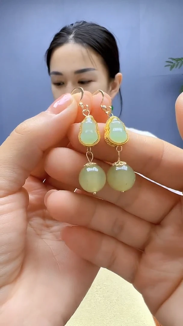 颈饰14K金镶嵌和田玉丹丹diy颈饰