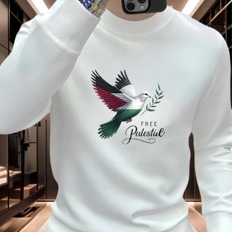 个性潮流飞鸽印花重磅圆领卫衣痞帅街头宽松休闲时尚男潮流卫衣