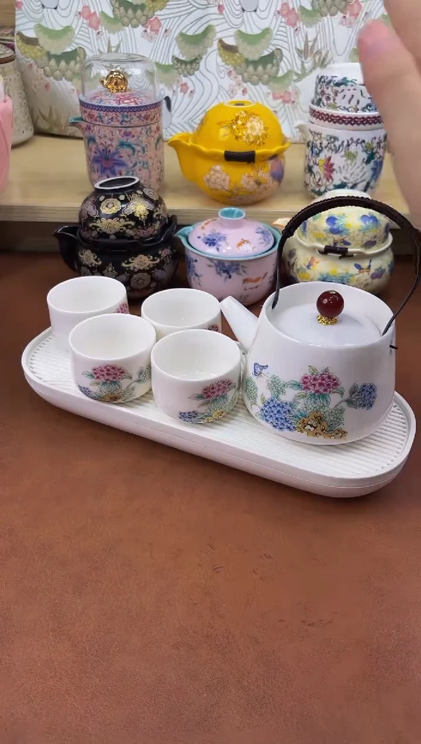 陶陶瓷茶具摆件旅行套组