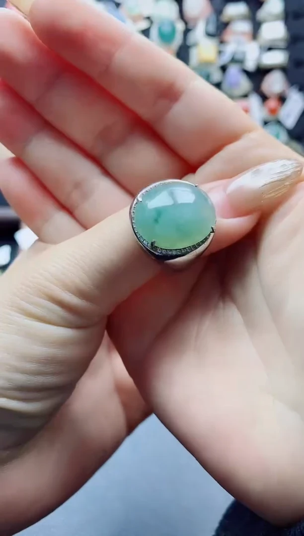 未镶嵌戒指翡翠何*宇天然翡翠A货男戒