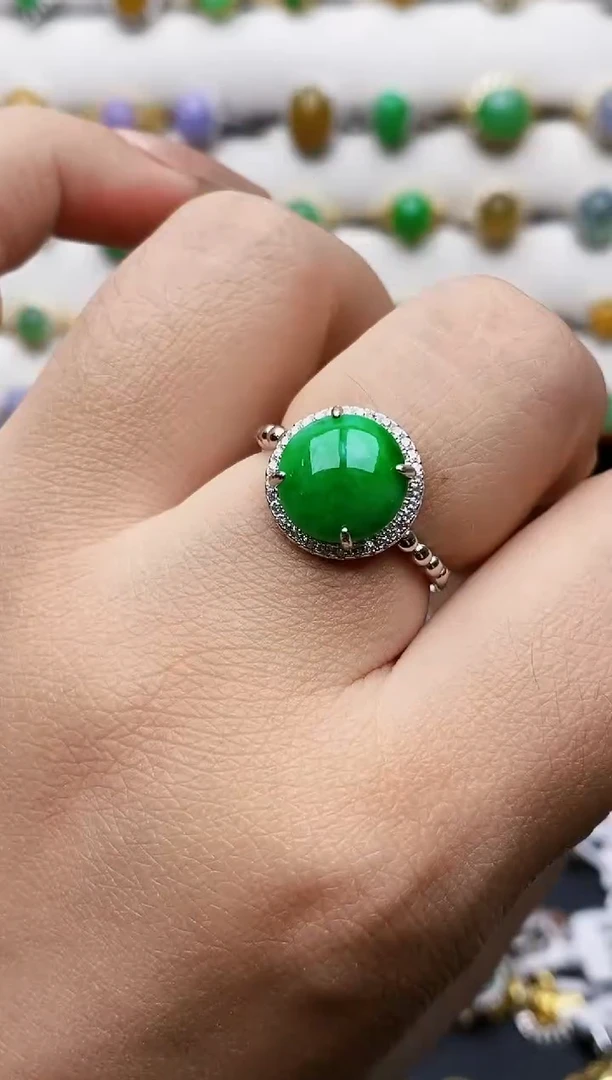 银S925镶嵌戒指翡翠1481