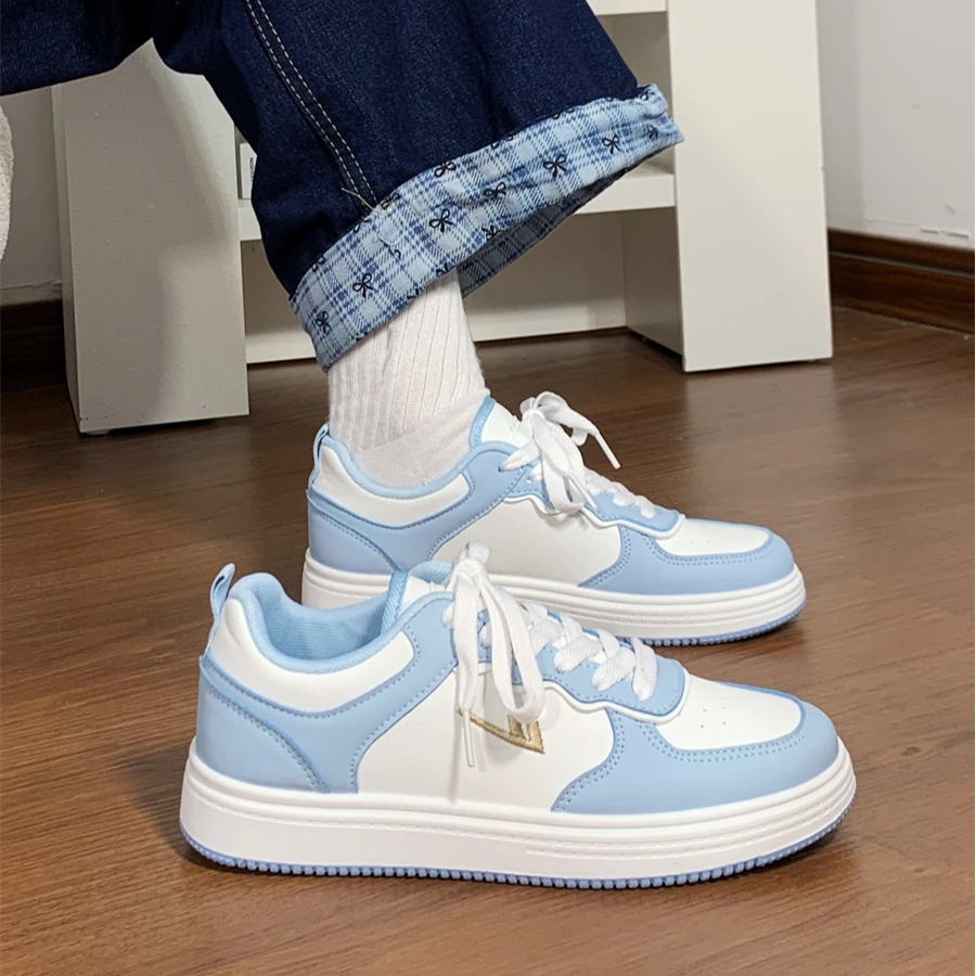 Warrior/回力北卡蓝小白鞋女新款透气潮流百搭复古休闲鞋运动板鞋