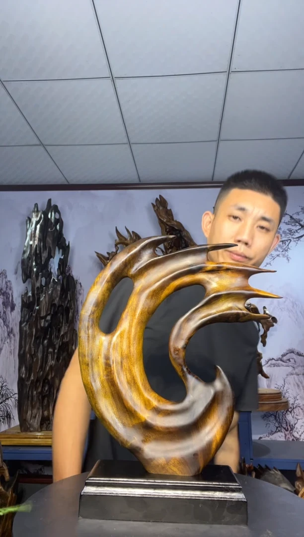 金丝楠木雕款满**梦金丝楠木工艺品摆件