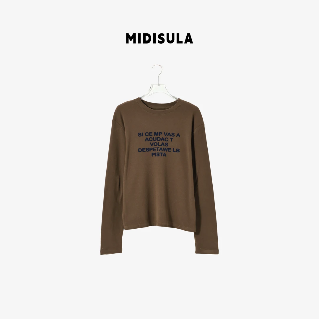 MDSL·时尚洋气字母印花磨毛T恤#02272