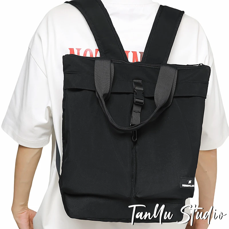 探屿中性风轻便背包电脑包潮牌大容量书包旅行户外通勤简约双肩包