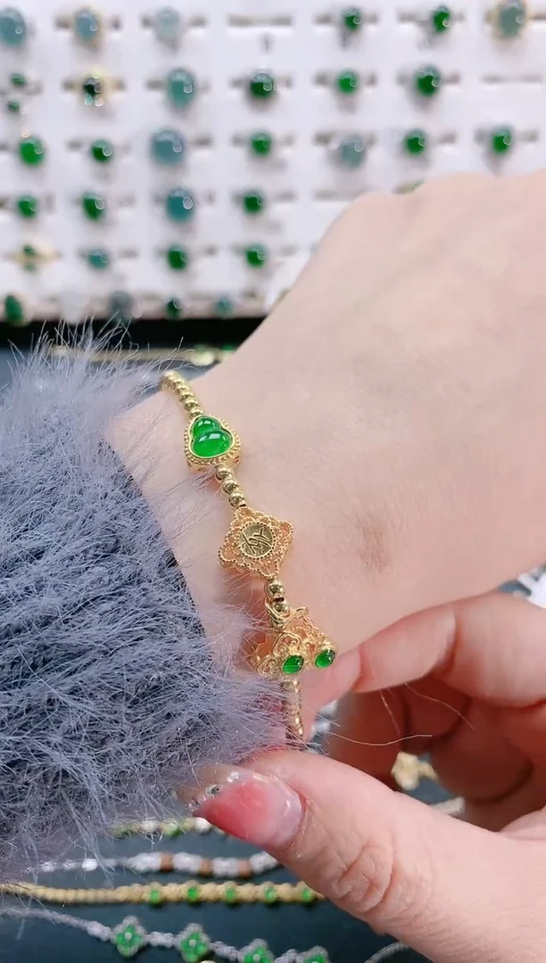 【闪购商品】翡翠手链银S925镶嵌天然翡翠