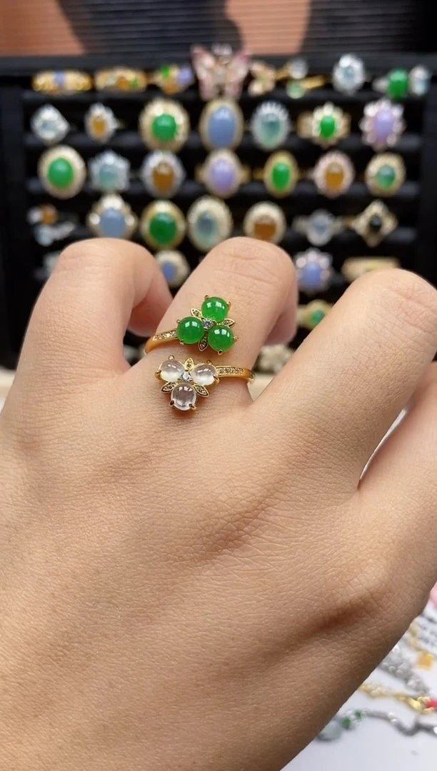 银S925镶嵌戒指翡翠8825