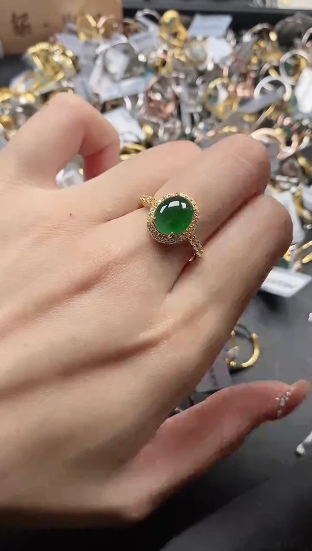 银S925镶嵌戒指翡翠51151