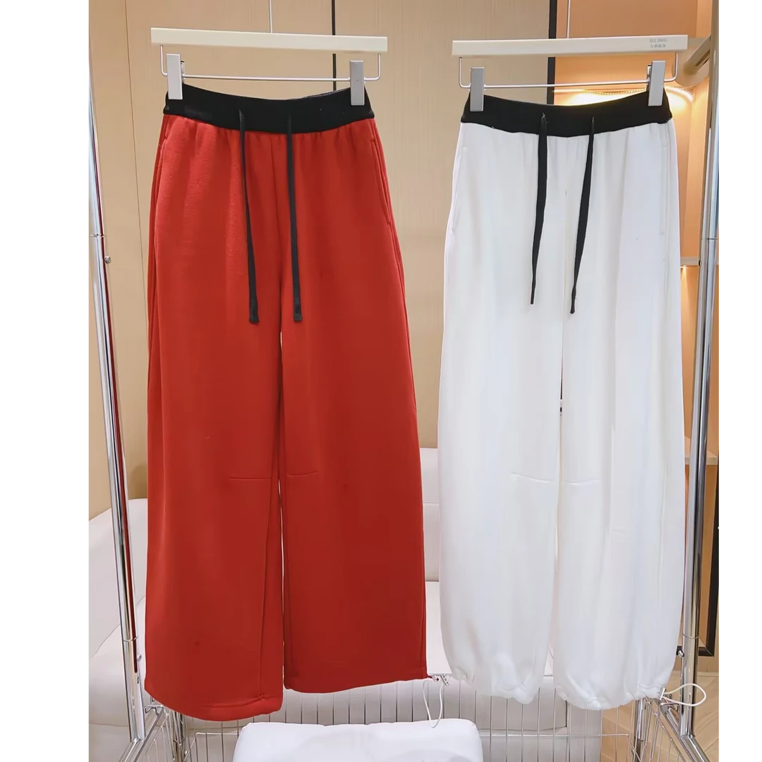 丨秋冬新款多色撞色拼接宽松显瘦阔腿慵懒休闲裤   6037