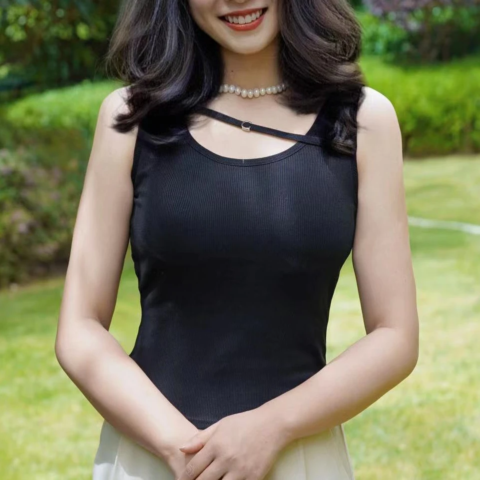 不跑杯！女背心打底美背带罩杯修身显瘦时尚百搭外穿简约夏季短款