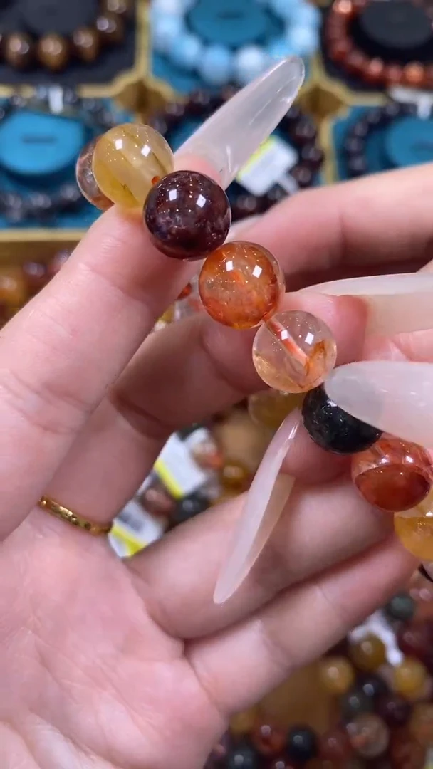 未镶嵌手串水晶天然水晶胶花单圈手串11+mm（多样性发货）