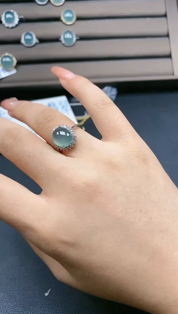 翡翠戒指银S925镶嵌546456