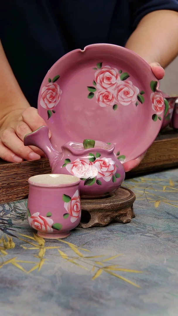 亘古茶具柴烧精品@壶加壶承杯