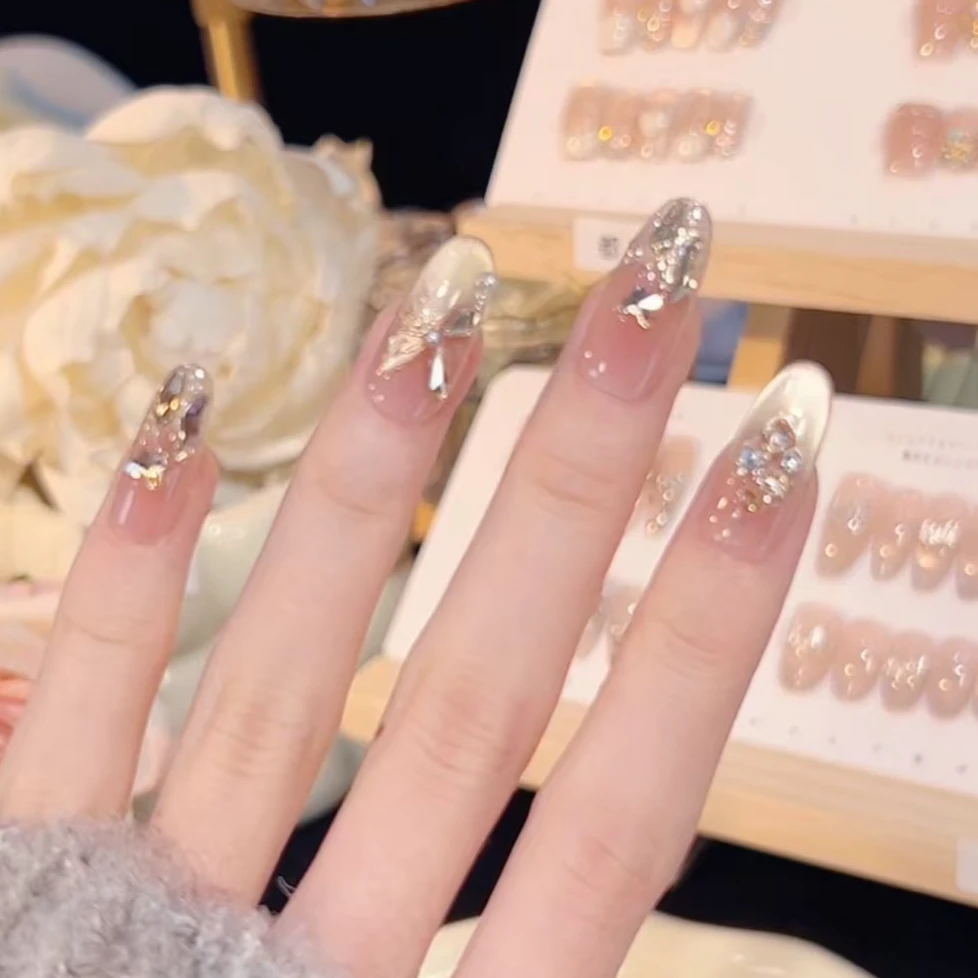 【福蝶·落日】纯手工穿戴甲美甲可拆卸指甲贴片10片装XX