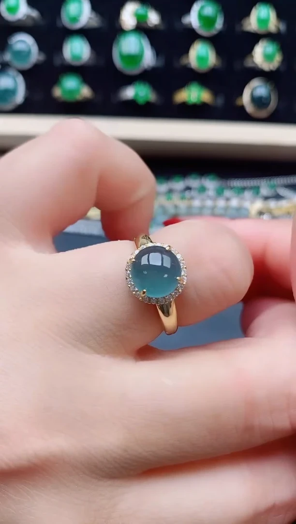 【闪购商品】翡翠戒指银S925镶嵌321312