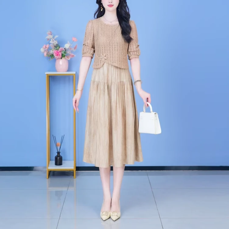 【迷苏女装SJYH2717】早秋新款套装裙两件套时尚优雅减龄洋气套装