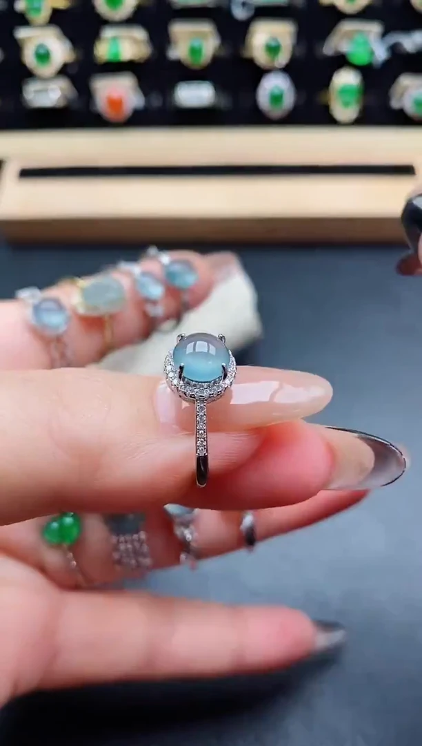 银S925镶嵌戒指翡翠1212