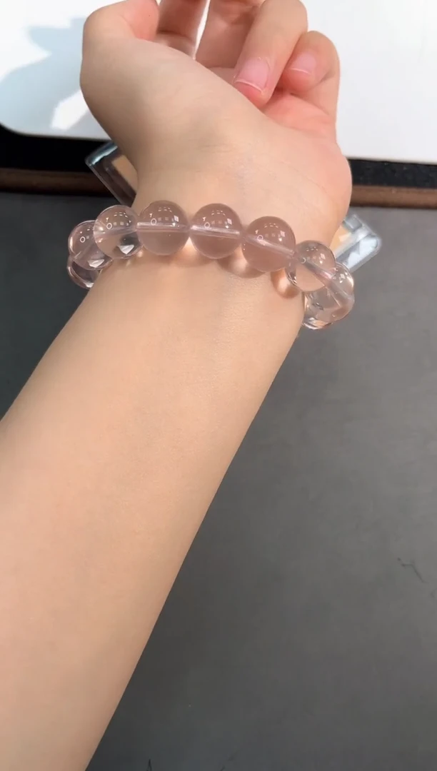未镶嵌手链水晶18号BJF冰橘粉单圈13mm