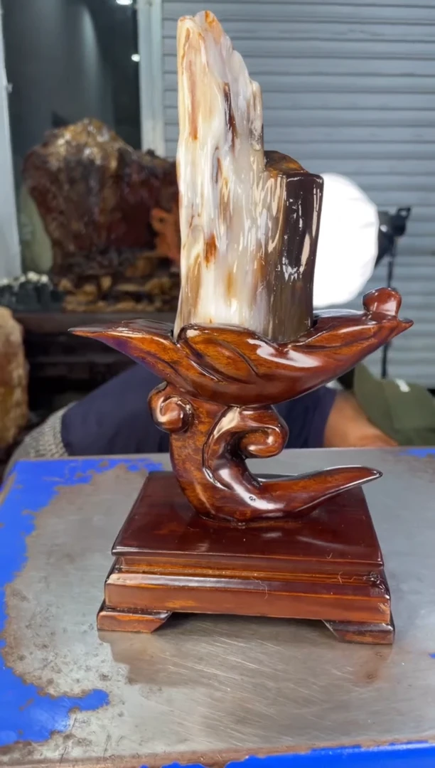 未镶嵌摆件硅化玉4