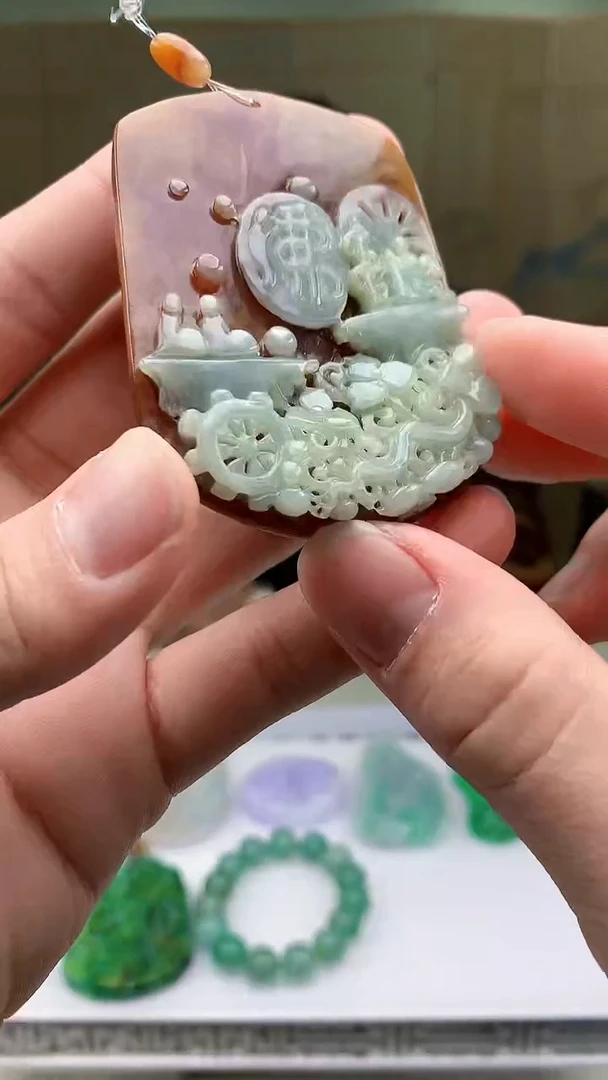 【闪购商品】定制翡翠未镶嵌5152bb-毛货挂件41