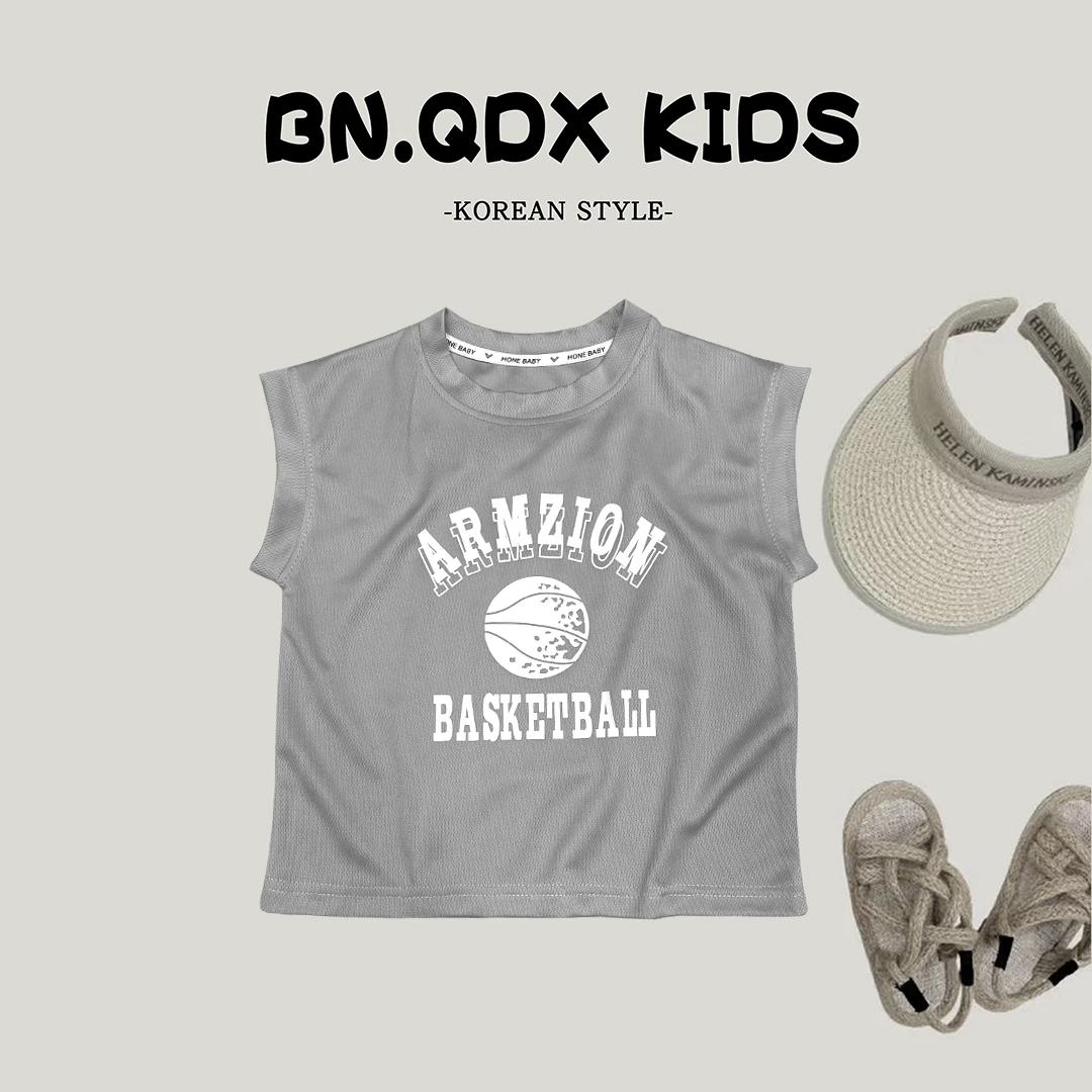 【福利】儿童夏季无袖背心字母印花简约宝外穿薄款百搭洋气宽松