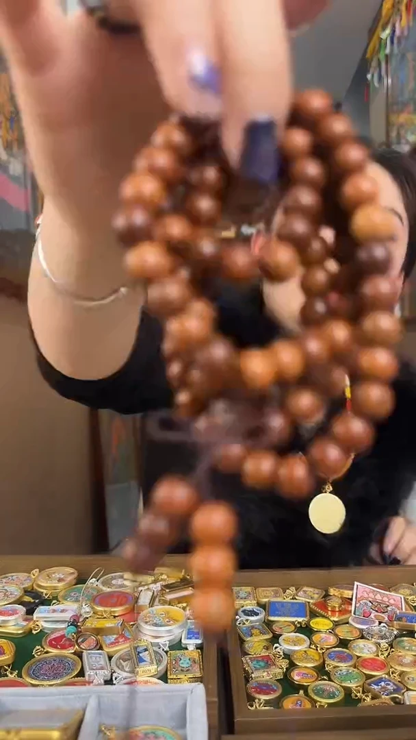 吊坠木质 多圈-热贡纯手绘唐卡