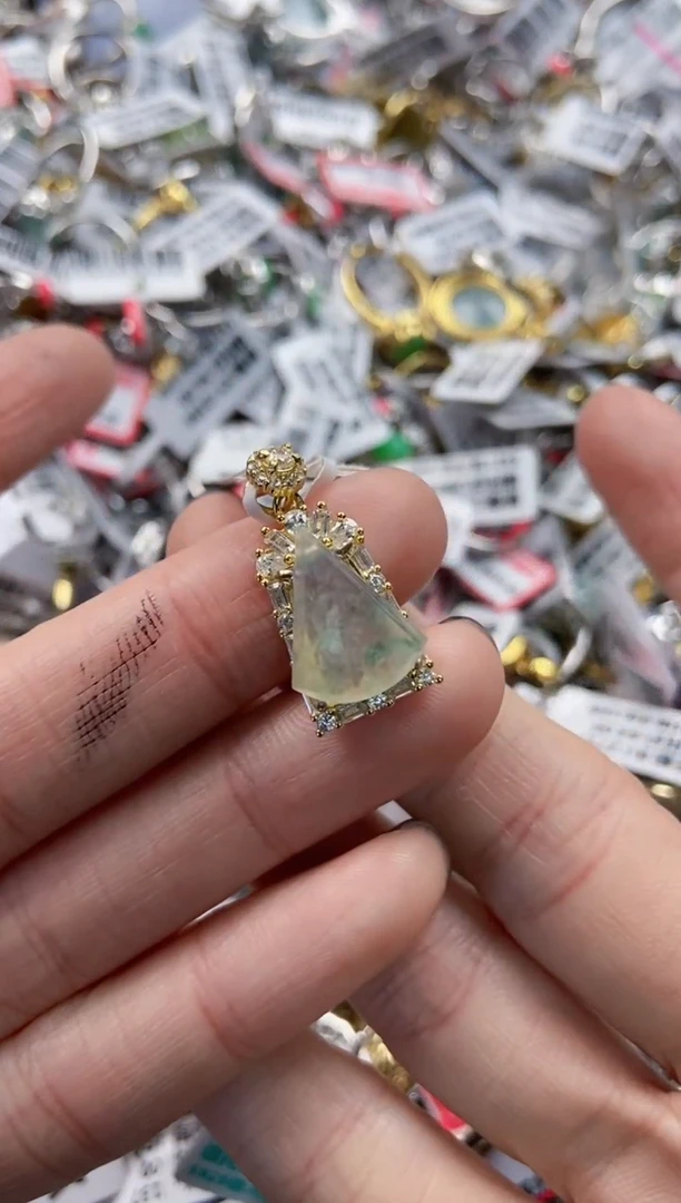 银S925镶嵌戒指翡翠7777---3