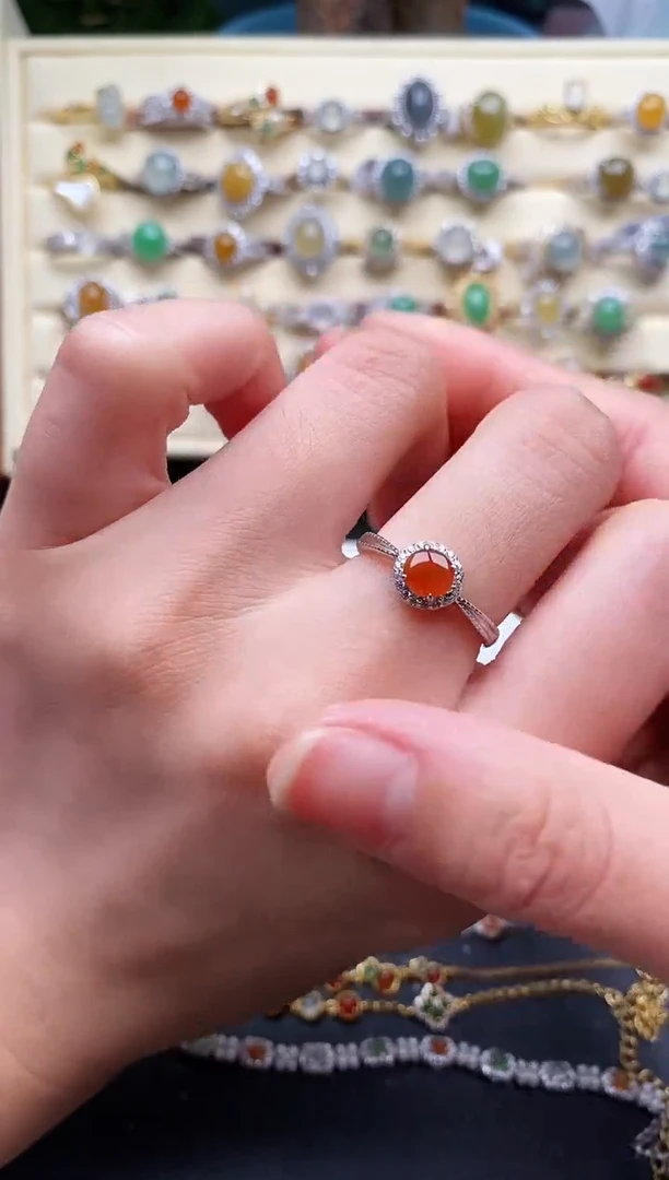 翡翠戒指银S925镶嵌11111111+5