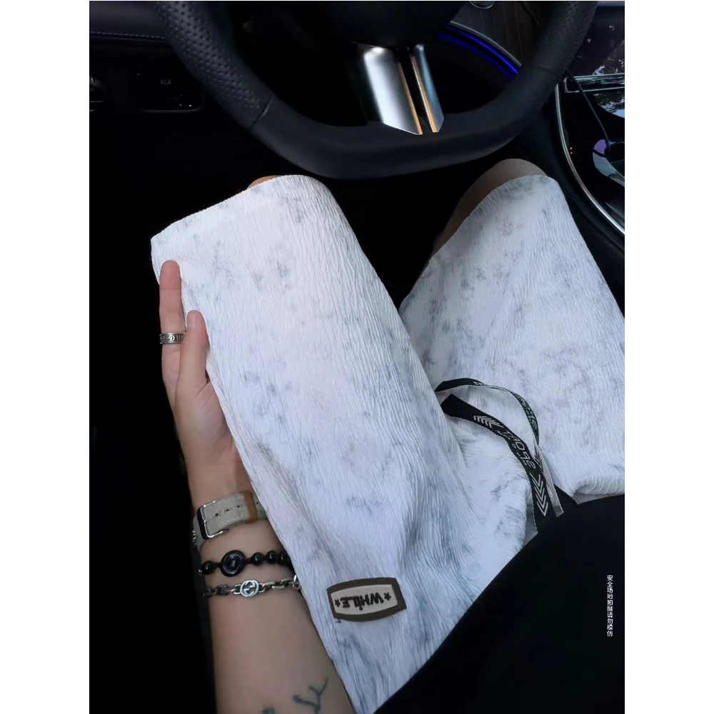 美式扎染速干短裤男生夏季透气冰丝宽松直筒休闲五分裤子潮流半裤