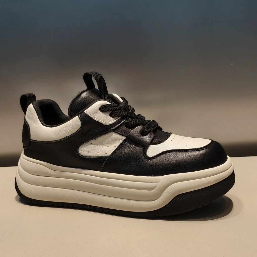 iDeal Decent头层牛皮冬季保暖增高板鞋轻奢厚底百搭轻便休闲鞋女