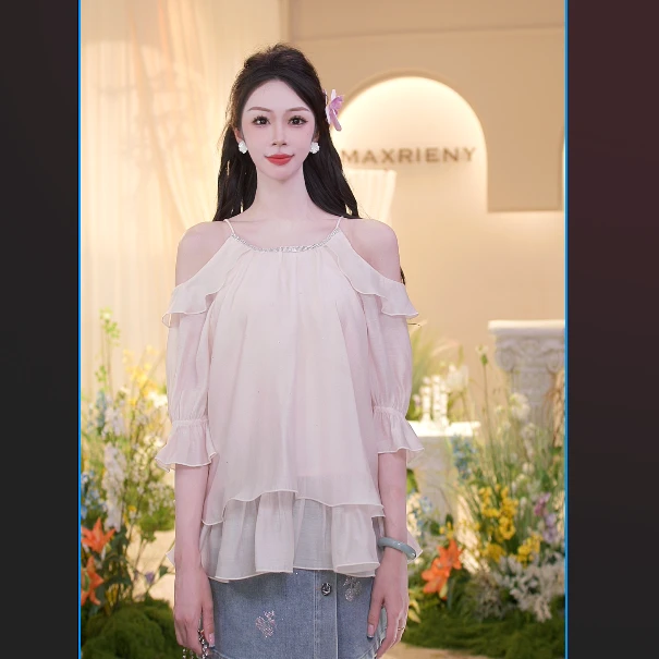【陈大可专属】MAXRIENY25夏季新款温柔气质感欧若风上衣