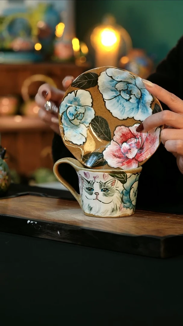 【闪购商品】杯手绘心瓷陶瓷浮力