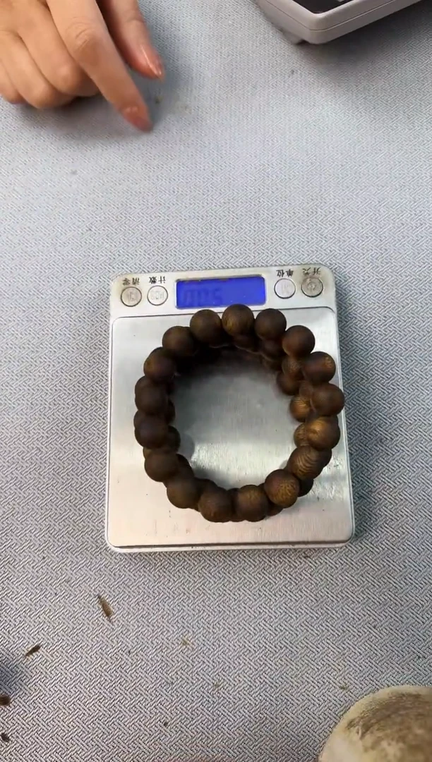手串沉香1.2保46克白奇沉浮圆珠定制款