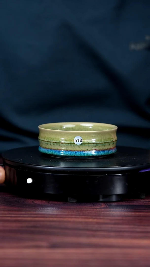 518#李盼龙一级品原矿钧瓷竹节普洱盏