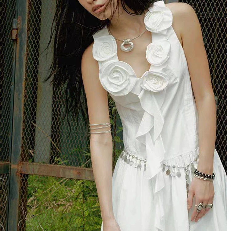 ENDO PER SE 设计师品牌「output」手工花朵礼服轻奢连衣裙