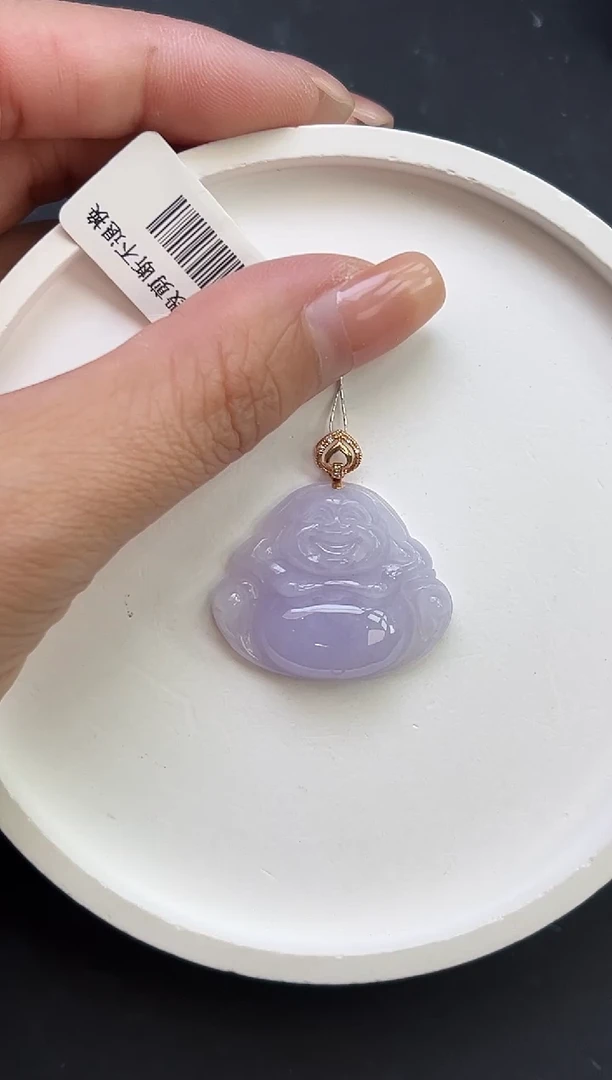 颈饰18K金镶嵌翡翠YM1068-2 紫佛公