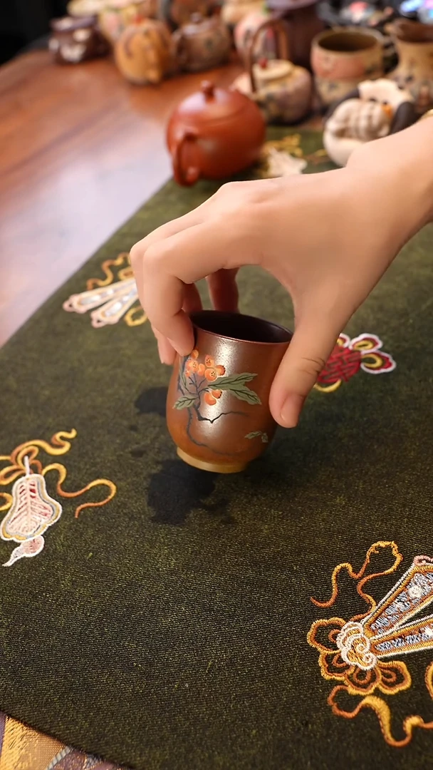 茶壶紫砂柴烧枇杷杯