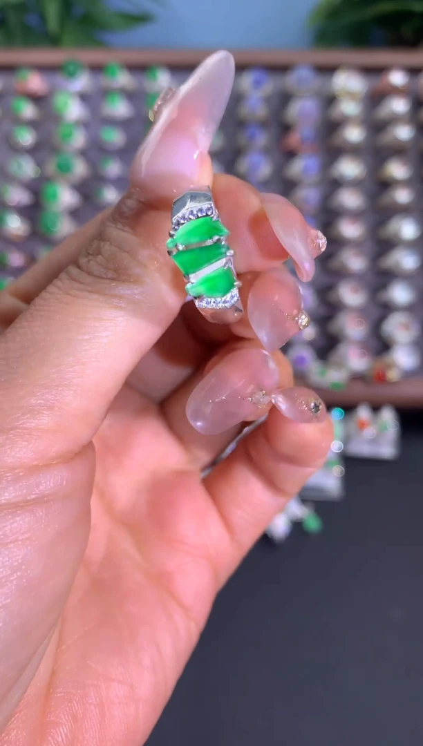 未镶嵌戒指翡翠铜托戒面